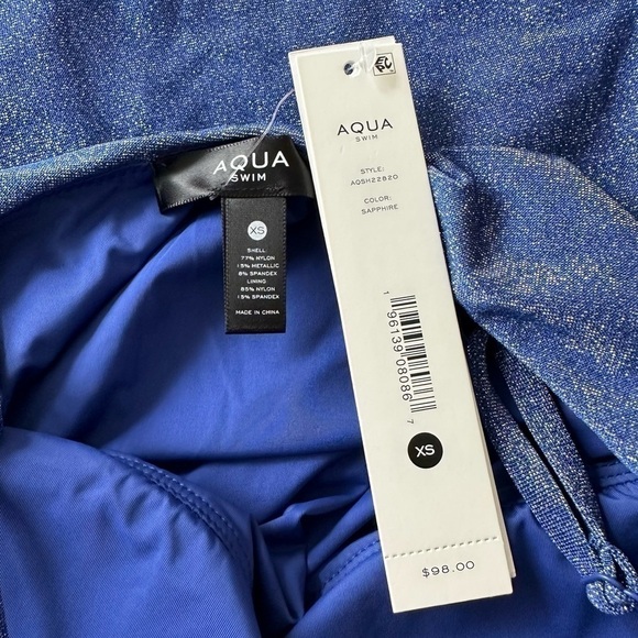 Aqua Swim Square Neck One Piece Swimsuit Size XS Color Sapphire. - Picture 5 of 10